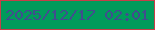 文字の大きさ：2、枠の色：c73e48、背景の色：019b5b、文字の色：414d8e 無料ブログパーツのブログ時計