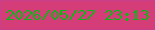 文字の大きさ：5、枠の色：c73e8c、背景の色：d43d78、文字の色：0cb516 無料ブログパーツのブログ時計