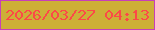 文字の大きさ：2、枠の色：c73fb9、背景の色：cdaf37、文字の色：fc4947 無料ブログパーツのブログ時計