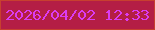 文字の大きさ：2、枠の色：c7402f、背景の色：b41e45、文字の色：db3cf2 無料ブログパーツのブログ時計