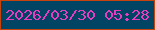 文字の大きさ：3、枠の色：c7430d、背景の色：024463、文字の色：e43dbf 無料ブログパーツのブログ時計