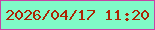 文字の大きさ：5、枠の色：c744a5、背景の色：80fac7、文字の色：ac2505 無料ブログパーツのブログ時計