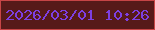 文字の大きさ：1、枠の色：c74546、背景の色：571a19、文字の色：7d3fe1 無料ブログパーツのブログ時計