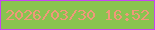 文字の大きさ：4、枠の色：c745f3、背景の色：8ac350、文字の色：f0987a 無料ブログパーツのブログ時計