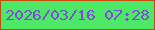 文字の大きさ：3、枠の色：c7490a、背景の色：4ee868、文字の色：804bd8 無料ブログパーツのブログ時計