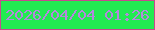 文字の大きさ：2、枠の色：c7498e、背景の色：22eb51、文字の色：b488dd 無料ブログパーツのブログ時計