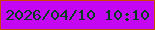 文字の大きさ：1、枠の色：c74a03、背景の色：c406f2、文字の色：043e20 無料ブログパーツのブログ時計