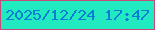 文字の大きさ：2、枠の色：c74b78、背景の色：21eac1、文字の色：0b7dd7 無料ブログパーツのブログ時計