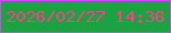 文字の大きさ：4、枠の色：c74bf6、背景の色：1ca341、文字の色：f14589 無料ブログパーツのブログ時計