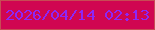 文字の大きさ：2、枠の色：c74c54、背景の色：d00651、文字の色：8d27f6 無料ブログパーツのブログ時計