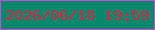文字の大きさ：4、枠の色：c74cdc、背景の色：05886c、文字の色：db2043 無料ブログパーツのブログ時計