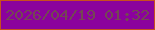 文字の大きさ：1、枠の色：c74f1e、背景の色：8b029d、文字の色：744754 無料ブログパーツのブログ時計