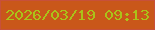文字の大きさ：2、枠の色：c7503b、背景の色：c9571a、文字の色：abc219 無料ブログパーツのブログ時計