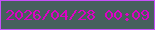 文字の大きさ：1、枠の色：c750fa、背景の色：46605d、文字の色：da02c5 無料ブログパーツのブログ時計
