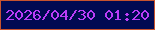 文字の大きさ：4、枠の色：c7532e、背景の色：010a52、文字の色：bc3df8 無料ブログパーツのブログ時計