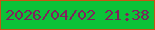 文字の大きさ：1、枠の色：c75514、背景の色：0cc238、文字の色：81205d 無料ブログパーツのブログ時計