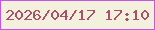 文字の大きさ：3、枠の色：c755e4、背景の色：f4f0de、文字の色：a9516b 無料ブログパーツのブログ時計
