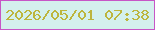文字の大きさ：4、枠の色：c756c6、背景の色：d4f0ed、文字の色：bdb53d 無料ブログパーツのブログ時計