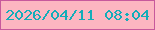 文字の大きさ：3、枠の色：c7599c、背景の色：fcb6c1、文字の色：13adb9 無料ブログパーツのブログ時計