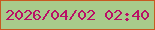 文字の大きさ：4、枠の色：c75a21、背景の色：a8cb8b、文字の色：b90f66 無料ブログパーツのブログ時計