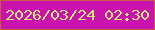 文字の大きさ：3、枠の色：c75c47、背景の色：ca13ac、文字の色：d4e57d 無料ブログパーツのブログ時計