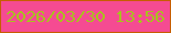 文字の大きさ：4、枠の色：c75d00、背景の色：f54b92、文字の色：a8c11f 無料ブログパーツのブログ時計
