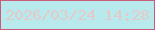 文字の大きさ：5、枠の色：c75d79、背景の色：b8e9ed、文字の色：e5c9c9 無料ブログパーツのブログ時計