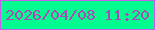 文字の大きさ：5、枠の色：c75dea、背景の色：03fc90、文字の色：ac49b6 無料ブログパーツのブログ時計
