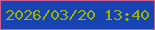文字の大きさ：2、枠の色：c75f94、背景の色：1844b3、文字の色：9bb105 無料ブログパーツのブログ時計