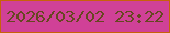 文字の大きさ：4、枠の色：c7620a、背景の色：d04197、文字の色：664721 無料ブログパーツのブログ時計
