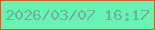 文字の大きさ：1、枠の色：c7642b、背景の色：68f3b3、文字の色：6eb09d 無料ブログパーツのブログ時計
