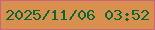 文字の大きさ：5、枠の色：c76481、背景の色：d98f4d、文字の色：066737 無料ブログパーツのブログ時計