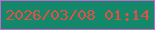 文字の大きさ：4、枠の色：c766d5、背景の色：14886b、文字の色：e15143 無料ブログパーツのブログ時計