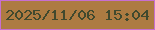 文字の大きさ：3、枠の色：c76fd0、背景の色：ad7b42、文字の色：40492e 無料ブログパーツのブログ時計