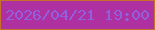 文字の大きさ：5、枠の色：c77029、背景の色：af31a1、文字の色：9360dd 無料ブログパーツのブログ時計