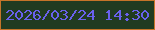 文字の大きさ：2、枠の色：c77429、背景の色：213b21、文字の色：6961ec 無料ブログパーツのブログ時計