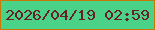 文字の大きさ：5、枠の色：c77904、背景の色：4ad388、文字の色：662026 無料ブログパーツのブログ時計