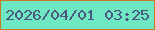 文字の大きさ：5、枠の色：c77b20、背景の色：6ee8c3、文字の色：4c5780 無料ブログパーツのブログ時計