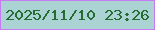 文字の大きさ：1、枠の色：c77bf3、背景の色：abd3d4、文字の色：236d33 無料ブログパーツのブログ時計