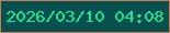 文字の大きさ：4、枠の色：c77d50、背景の色：08504f、文字の色：10ea92 無料ブログパーツのブログ時計