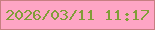 文字の大きさ：1、枠の色：c77e81、背景の色：fea5c4、文字の色：819d38 無料ブログパーツのブログ時計
