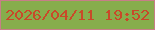 文字の大きさ：4、枠の色：c77e87、背景の色：87ad4c、文字の色：c94929 無料ブログパーツのブログ時計