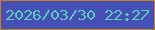 文字の大きさ：2、枠の色：c77f23、背景の色：464fb5、文字の色：57ceba 無料ブログパーツのブログ時計