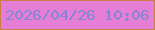 文字の大きさ：1、枠の色：c77f47、背景の色：e77ed6、文字の色：8187d5 無料ブログパーツのブログ時計
