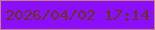 文字の大きさ：3、枠の色：c77f7f、背景の色：8c0efe、文字の色：663714 無料ブログパーツのブログ時計