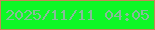 文字の大きさ：3、枠の色：c78757、背景の色：0ef826、文字の色：87bb99 無料ブログパーツのブログ時計