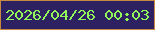 文字の大きさ：1、枠の色：c7893f、背景の色：2e2162、文字の色：91f65b 無料ブログパーツのブログ時計