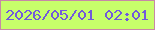 文字の大きさ：2、枠の色：c789a6、背景の色：c7ff6a、文字の色：7259db 無料ブログパーツのブログ時計