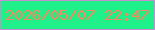 文字の大きさ：4、枠の色：c78bd0、背景の色：20f089、文字の色：f9865b 無料ブログパーツのブログ時計