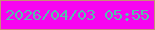 文字の大きさ：1、枠の色：c78c78、背景の色：f705f0、文字の色：56bfac 無料ブログパーツのブログ時計